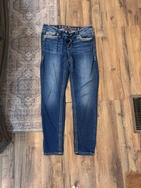Rock Revival Women's Skinny Jeans in Dark Blue Wash 31/30